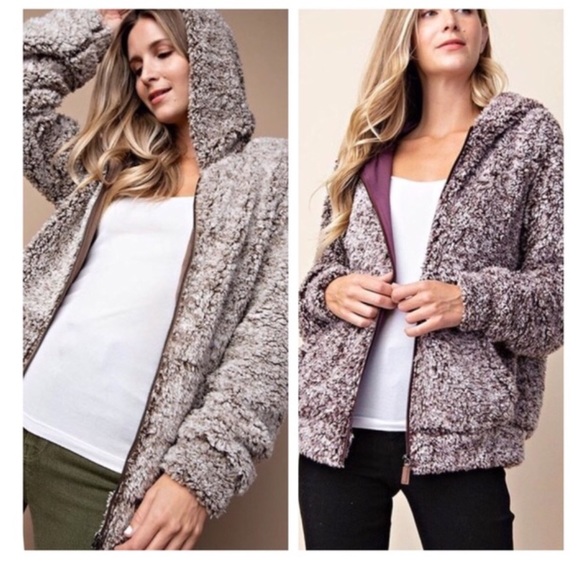 Faux Fur Fluffy Zip Up Hoodie - Picture 4 of 11